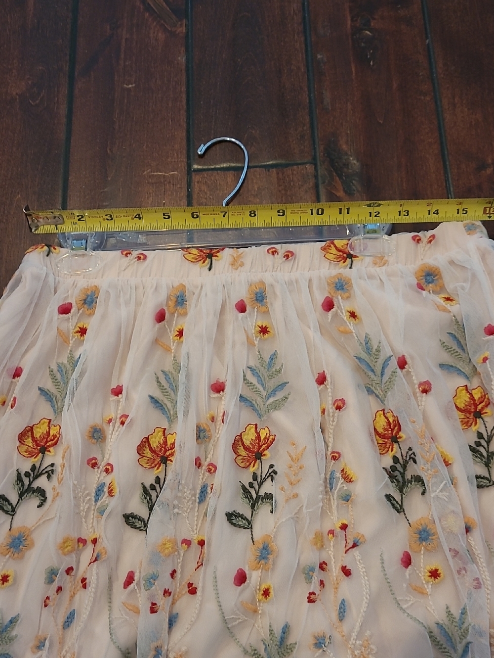 Coldwatwer Creek Embroidered Floral Midi Skirt in Blush Size M - Picture 5 of 7